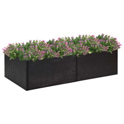 vidaXL Jardinera de ratán sintético negro 157x80x40 cm