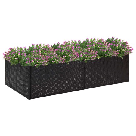 vidaXL Jardinera de ratán sintético negro 157x80x40 cm
