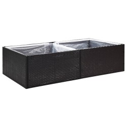 vidaXL Jardinera de ratán sintético negro 157x80x40 cm