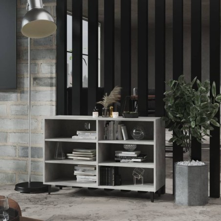 vidaXL Aparador de madera contrachapada gris hormigón 103,5x35x70 cm
