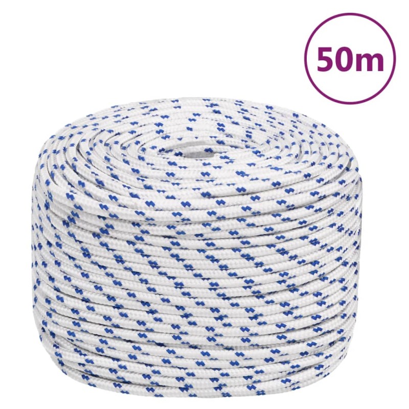 vidaXL Cuerda de barco polipropileno blanco 6 mm 50 m vidaXL Cuerda de barco polipropileno blanco 6 mm 50 m