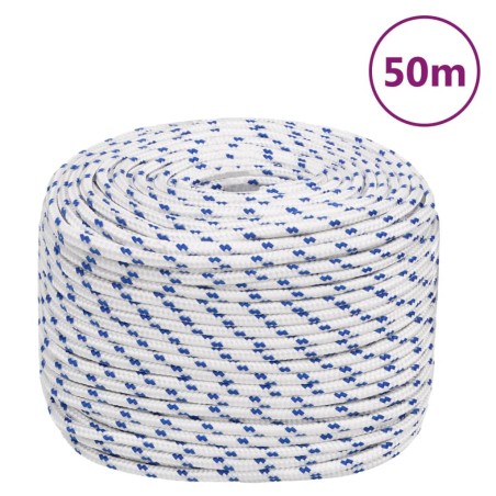 vidaXL Cuerda de barco polipropileno blanco 6 mm 50 m