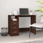 vidaXL Escritorio con cajones contrachapada marrón roble 102x50x76 cm vidaXL Escritorio con cajones contrachapada marrón roble 102x50x76 cm