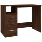 vidaXL Escritorio con cajones contrachapada marrón roble 102x50x76 cm vidaXL Escritorio con cajones contrachapada marrón roble 102x50x76 cm