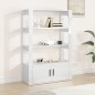 vidaXL Aparador de madera contrachapada blanco brillo 80x30x119,5 cm vidaXL Aparador de madera contrachapada blanco brillo 80x30x119,5 cm