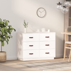 vidaXL Aparador madera maciza de pino blanco 100x40x75 cm