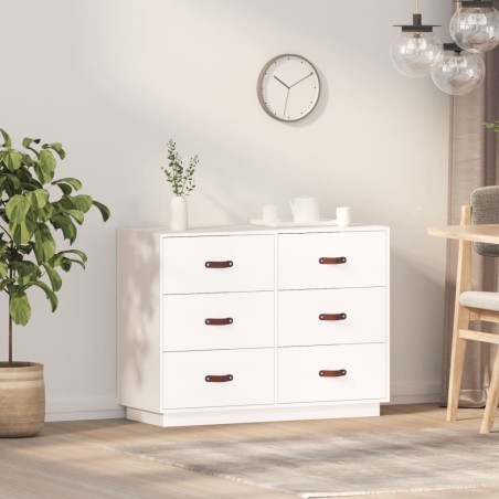 vidaXL Aparador madera maciza de pino blanco 100x40x75 cm