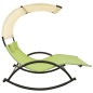 vidaXL Tumbona doble con toldo textilene color crema y verde vidaXL Tumbona doble con toldo textilene color crema y verde