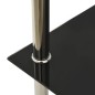vidaXL Mesa auxiliar 2 niveles vidrio transparente y negro 38x38x50 cm vidaXL Mesa auxiliar 2 niveles vidrio transparente y negro 38x38x50 cm