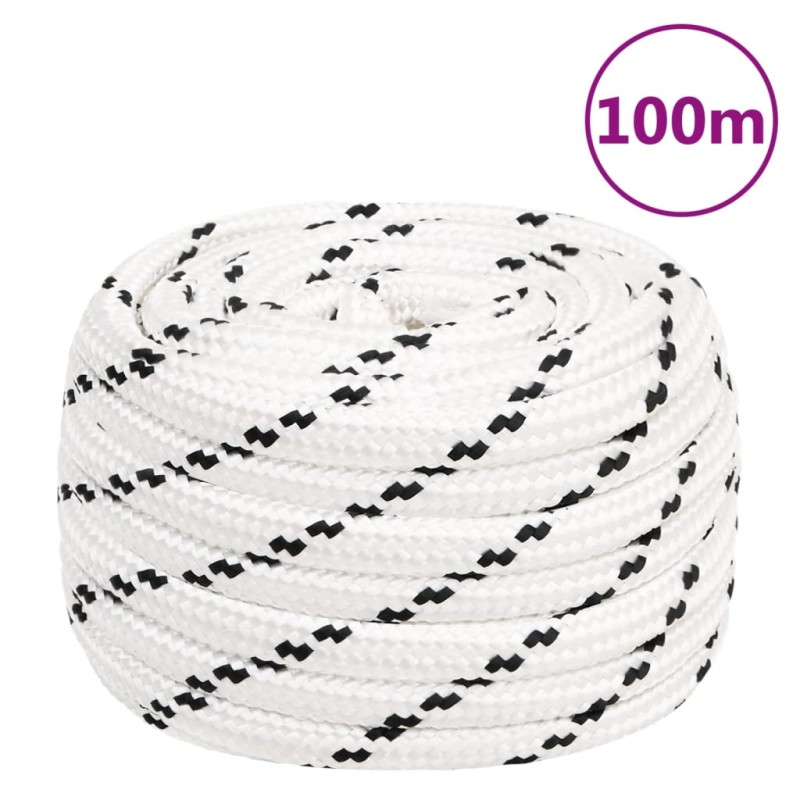 vidaXL Cuerda de trabajo poliéster blanco 16 mm 100 m vidaXL Cuerda de trabajo poliéster blanco 16 mm 100 m