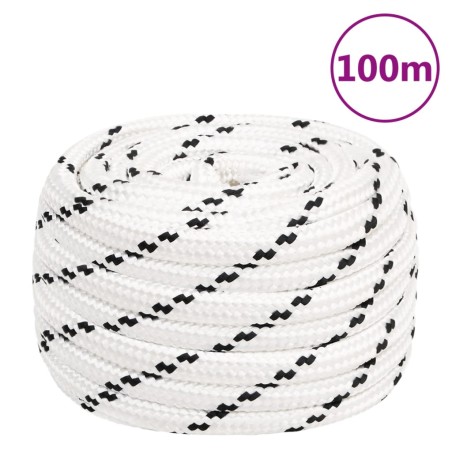 vidaXL Cuerda de trabajo poliéster blanco 16 mm 100 m