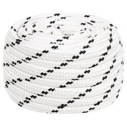 vidaXL Cuerda de trabajo poliéster blanco 16 mm 100 m