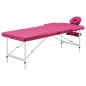 vidaXL Camilla de masaje plegable 3 zonas aluminio rosa vidaXL Camilla de masaje plegable 3 zonas aluminio rosa