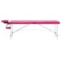 vidaXL Camilla de masaje plegable 3 zonas aluminio rosa vidaXL Camilla de masaje plegable 3 zonas aluminio rosa