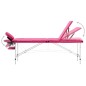 vidaXL Camilla de masaje plegable 3 zonas aluminio rosa vidaXL Camilla de masaje plegable 3 zonas aluminio rosa