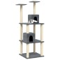 vidaXL Rascador para gatos con postes de sisal gris oscuro 141 cm vidaXL Rascador para gatos con postes de sisal gris oscuro 141 cm