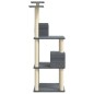 vidaXL Rascador para gatos con postes de sisal gris oscuro 141 cm vidaXL Rascador para gatos con postes de sisal gris oscuro 141 cm