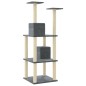 vidaXL Rascador para gatos con postes de sisal gris oscuro 141 cm vidaXL Rascador para gatos con postes de sisal gris oscuro 141 cm
