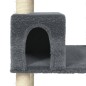 vidaXL Rascador para gatos con postes de sisal gris oscuro 141 cm vidaXL Rascador para gatos con postes de sisal gris oscuro 141 cm