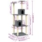 vidaXL Rascador para gatos con postes de sisal gris oscuro 141 cm vidaXL Rascador para gatos con postes de sisal gris oscuro 141 cm