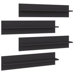 vidaXL Estante de pared 4 uds madera contrachapada gris 80x11,5x18 cm