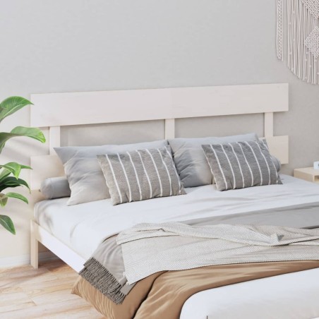 vidaXL Cabecero de cama madera maciza de pino blanco 204x3x81 cm