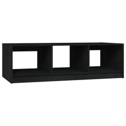 vidaXL Mesa de centro madera maciza de pino negro 110x50x34 cm