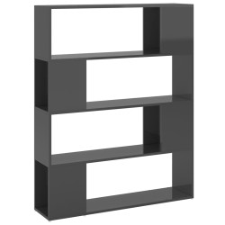 vidaXL Estantería/divisor de espacios gris brillo 100x24x124 cm