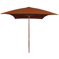 vidaXL Sombrilla de jardín con palo de madera terracota 200x300 cm 