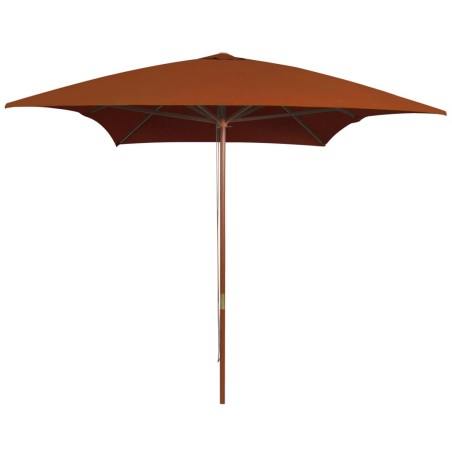 vidaXL Sombrilla de jardín con palo de madera terracota 200x300 cm 