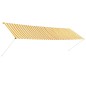 vidaXL Toldo retráctil 400x150 cm amarillo y blanco vidaXL Toldo retráctil 400x150 cm amarillo y blanco