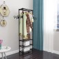 vidaXL Perchero de ropa acero y textil no tejido 55x28,5x175 cm negro vidaXL Perchero de ropa acero y textil no tejido 55x28,5x175 cm negro