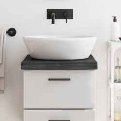 vidaXL Encimera baño madera maciza tratada gris oscuro 40x60x(2-6) cm