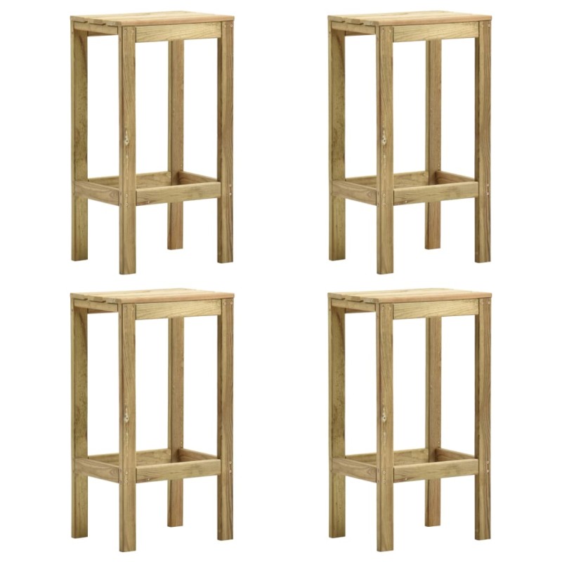 vidaXL Taburetes de jardín 4 unidades madera de pino impregnada vidaXL Taburetes de jardín 4 unidades madera de pino impregnada