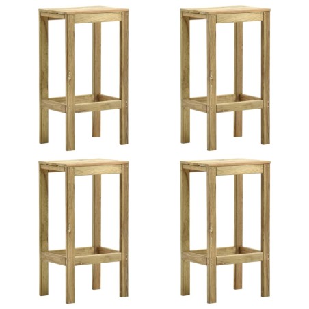vidaXL Taburetes de jardín 4 unidades madera de pino impregnada