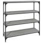 vidaXL Estantería contrachapada y acero gris Sonoma 100x33x100 cm vidaXL Estantería contrachapada y acero gris Sonoma 100x33x100 cm