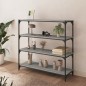 vidaXL Estantería contrachapada y acero gris Sonoma 100x33x100 cm vidaXL Estantería contrachapada y acero gris Sonoma 100x33x100 cm