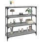 vidaXL Estantería contrachapada y acero gris Sonoma 100x33x100 cm vidaXL Estantería contrachapada y acero gris Sonoma 100x33x100 cm
