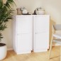 vidaXL Aparador 2 uds madera maciza de pino blanco 31,5x34x75 cm vidaXL Aparador 2 uds madera maciza de pino blanco 31,5x34x75 cm