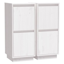 vidaXL Aparador 2 uds madera maciza de pino blanco 31,5x34x75 cm