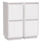 vidaXL Aparador 2 uds madera maciza de pino blanco 31,5x34x75 cm vidaXL Aparador 2 uds madera maciza de pino blanco 31,5x34x75 cm