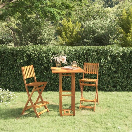 vidaXL Mesa alta de terraza madera maciza de acacia 75x75x110 cm