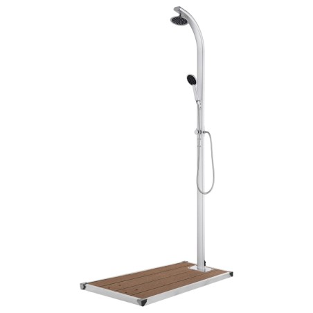 vidaXL Ducha de jardín con base marrón 220 cm aluminio 