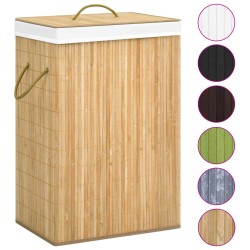vidaXL Cesto de ropa sucia de bambú 2 secciones 72 l