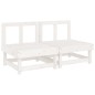 vidaXL Sofás centrales con cojines 2 uds madera maciza de pino blanco vidaXL Sofás centrales con cojines 2 uds madera maciza de pino blanco