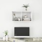 vidaXL Mueble TV pared madera contrachapada blanco brillo 37x37x72 cm vidaXL Mueble TV pared madera contrachapada blanco brillo 37x37x72 cm