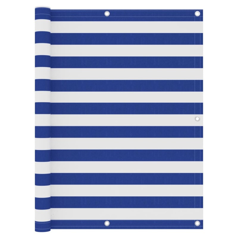 vidaXL Toldo para balcón tela oxford blanco y azul 120x300 cm