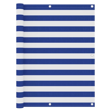 vidaXL Toldo para balcón tela oxford blanco y azul 120x300 cm