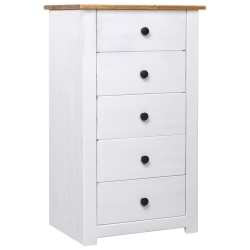 vidaXL Aparador de madera maciza pino estilo Panamá blanco 46x40x89 cm