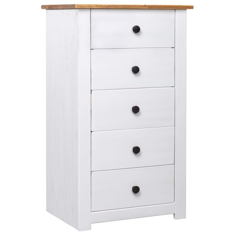 vidaXL Aparador de madera maciza pino estilo Panamá blanco 46x40x89 cm vidaXL Aparador de madera maciza pino estilo Panamá blanco 46x40x89 cm